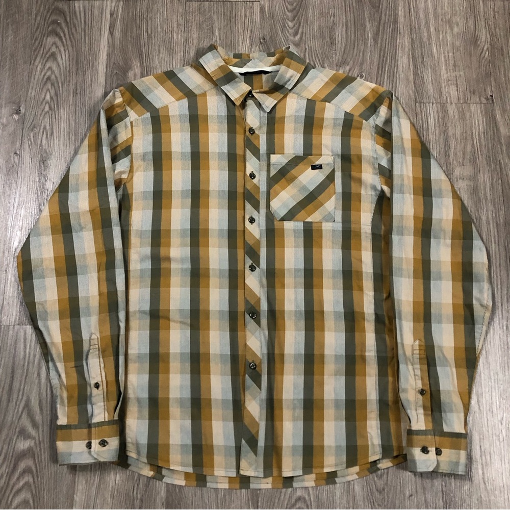 Arc'teryx Men's Plaid Button-Down Shirt - Olive, Mustard, Cream